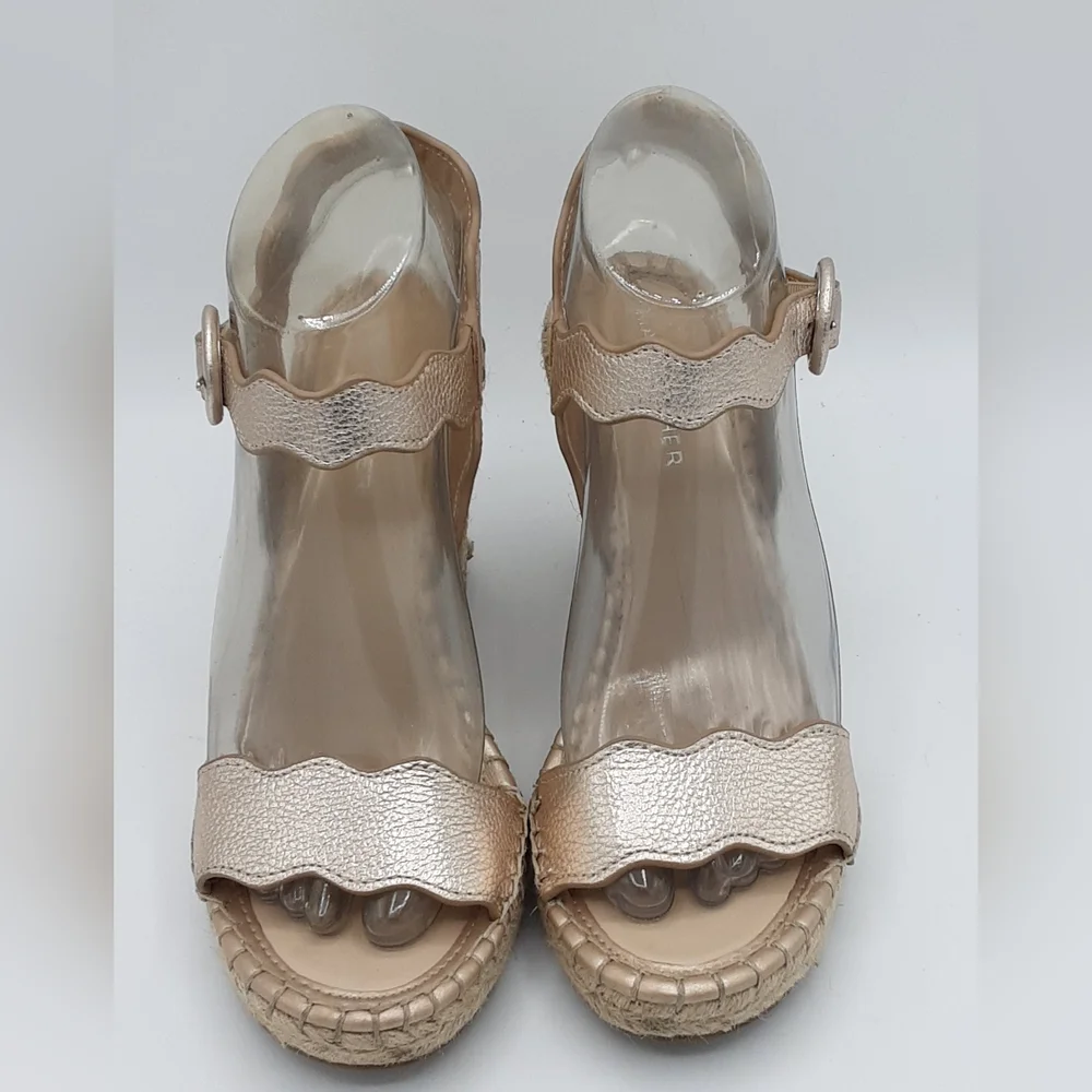 Marc Fisher Kai Metallic Espadrille Wedge Sandals.